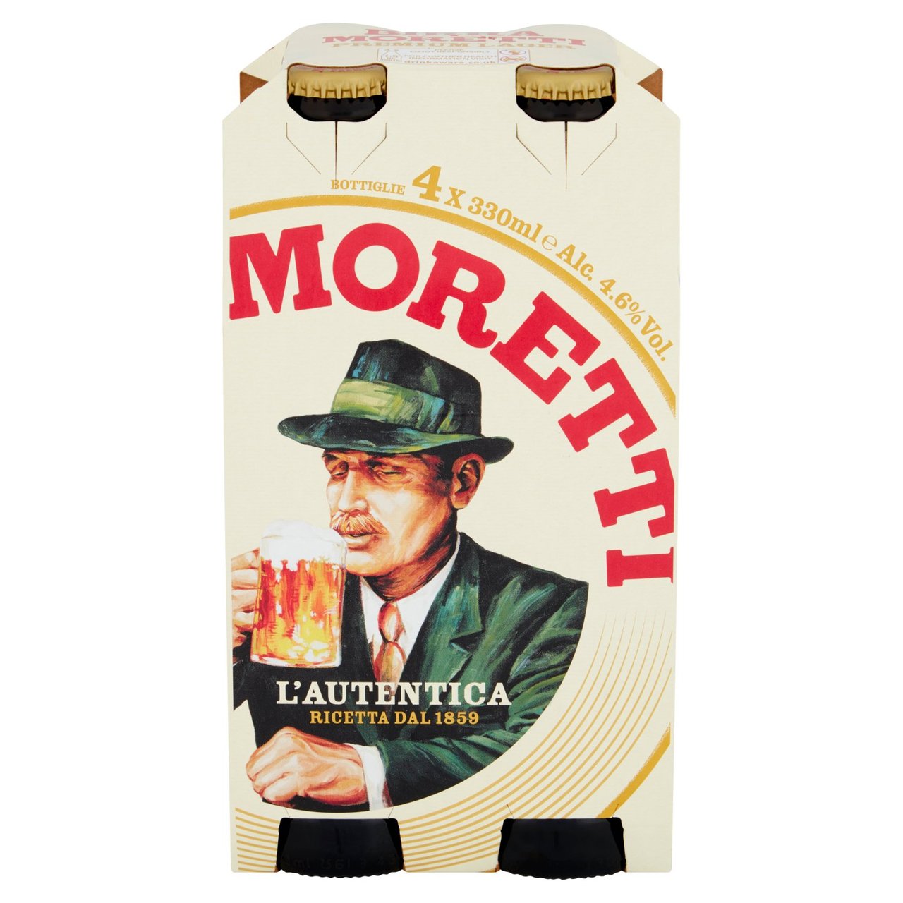 Moretti Birra Moretti Lager Beer Bottles 4 x 330ml