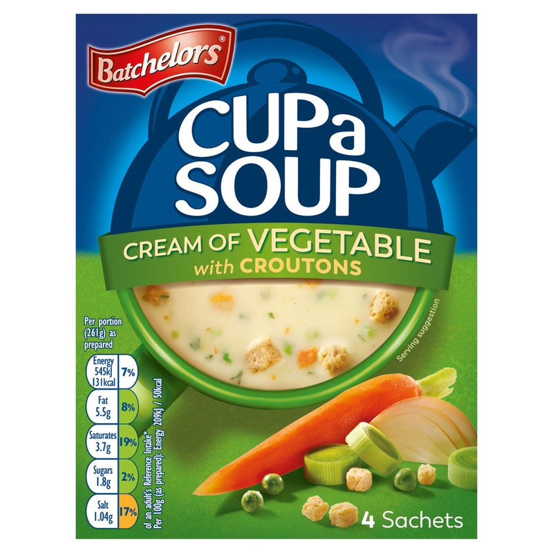 Batchelors Cup a Soup, Cream of Vegetable with Croutons x4 122g (6561149157465)
