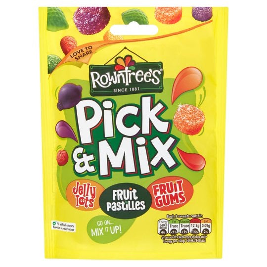 Rowntree's Pick & Mix Sweets Sharing Pouch Bag 120g (6541474889817)