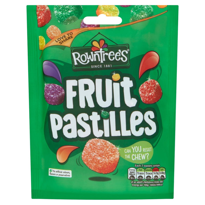 Rowntree's Fruit Pastilles Vegan Friendly Sweets Sharing Bag 114g (6541471744089)