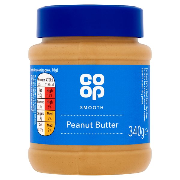 Co-op Smooth Peanut Butter 340g (6597340627033)