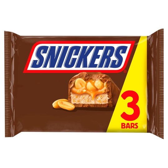 Snickers Chocolate Bars Multipack 3 Pack 125.1g (6536730771545)