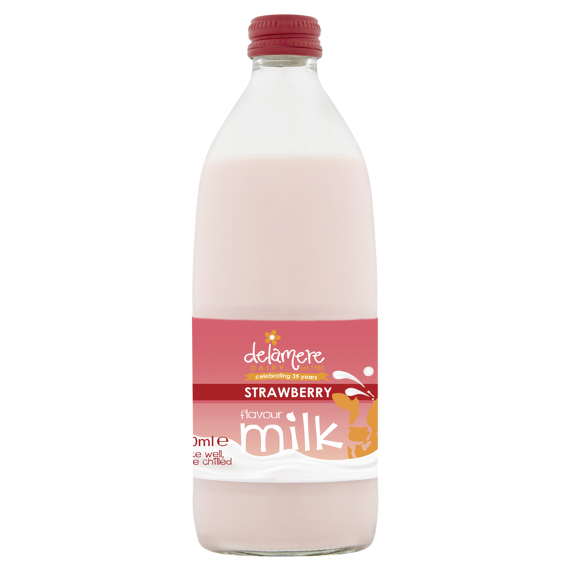 Delamere Strawberry Flavour Milk 500ml (4682002333785)