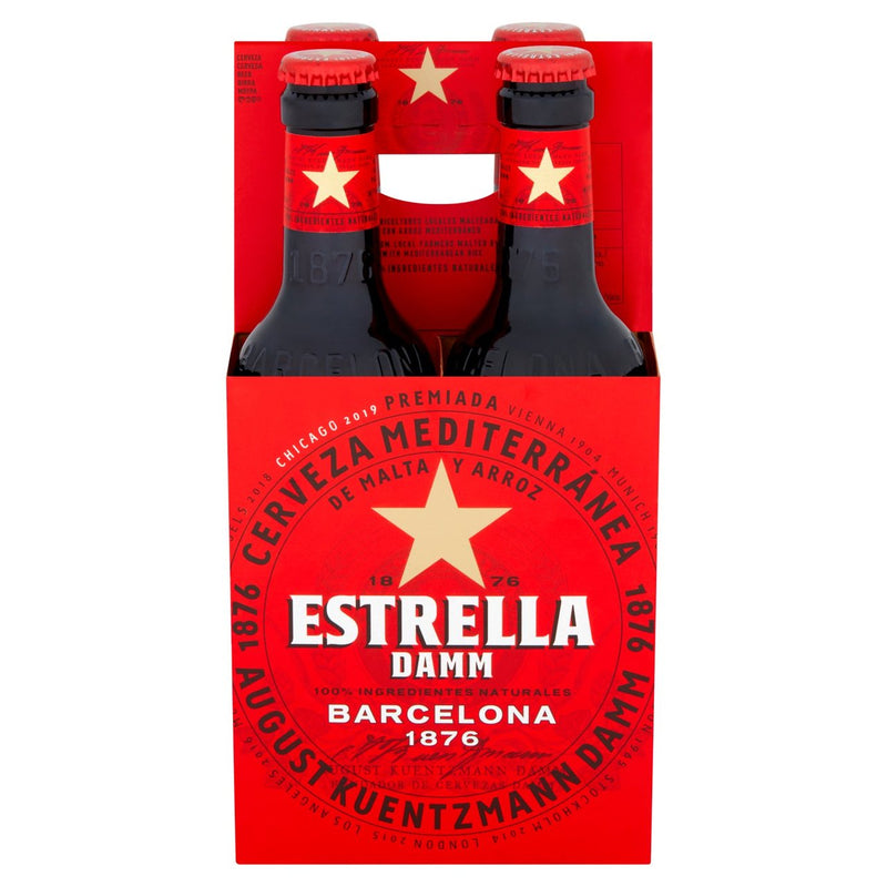 Estrella Damm Lager Beer Bottles 4x330ml (6697757835353)