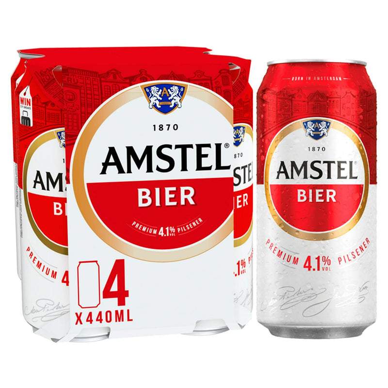 Amstel Lager Beer Cans 4 x 440ml (6694257098841)