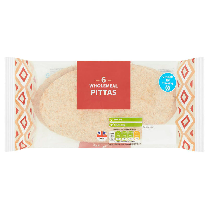 Wholemeal Pitta Bread 1 x 6 - Moo Local