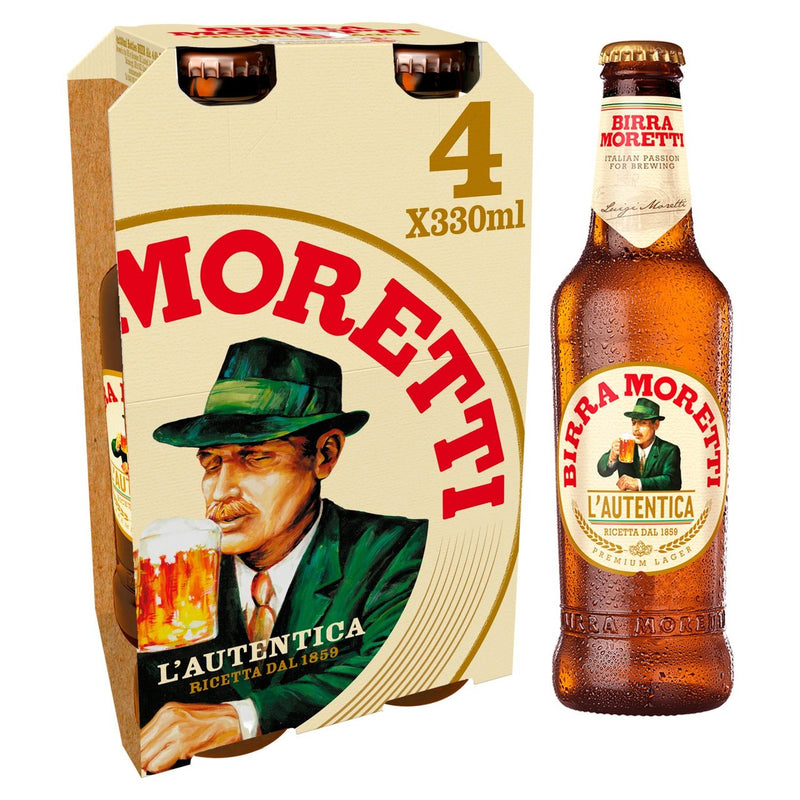 Birra Moretti Lager Beer Bottles 4 x 330ml (6697706881113)