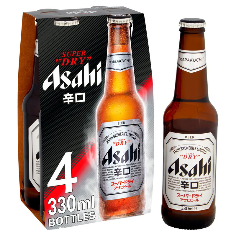 Asahi Super Dry Beer Bottles 4 x 330ml (6697713270873)