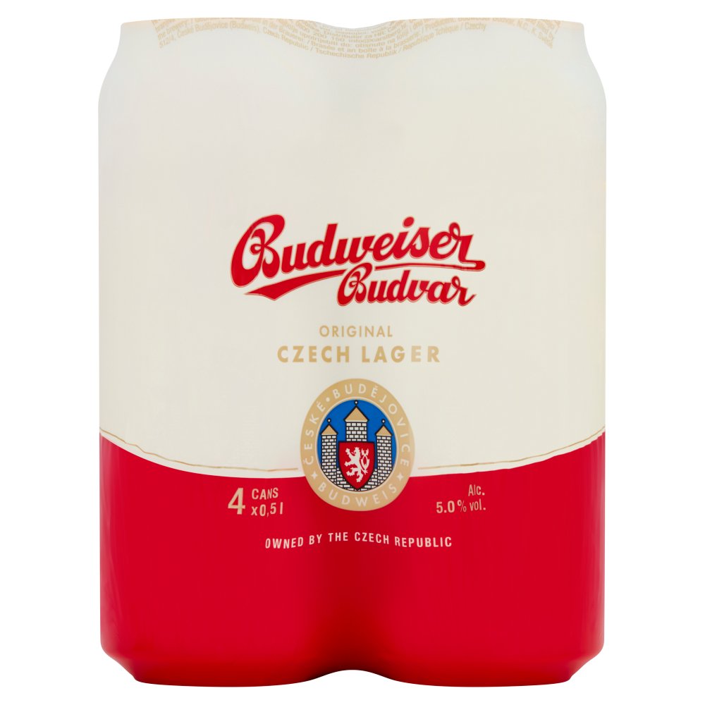 Budweiser Budvar Original Czech Lager 4 x 500ml (6696061272153)