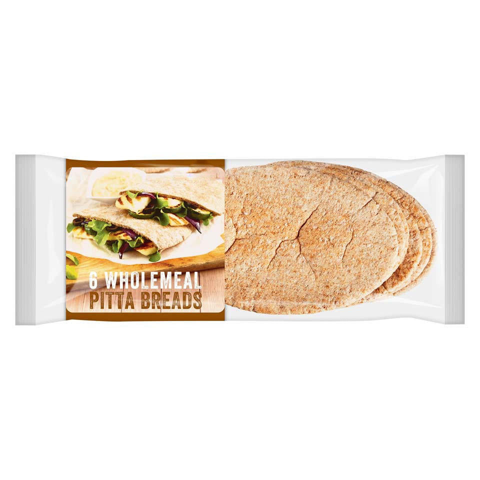 Wholemeal Pitta Bread 1 x 6 - Moo Local