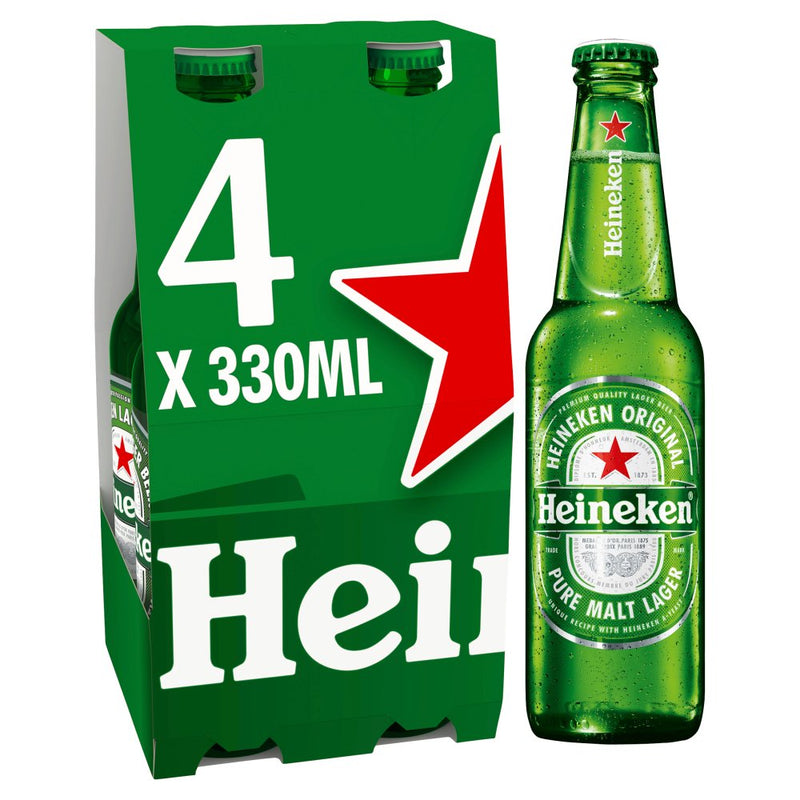 Heineken Premium Lager Beer Bottles 4x330ml (6697766649945)