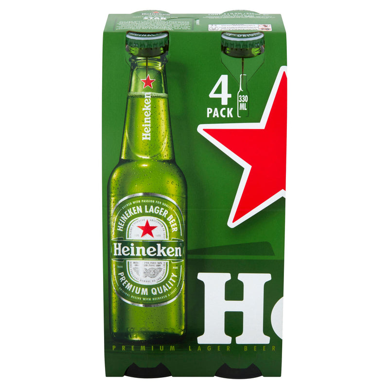 Heineken Premium Lager Beer Bottles 4x330ml (6697766649945)