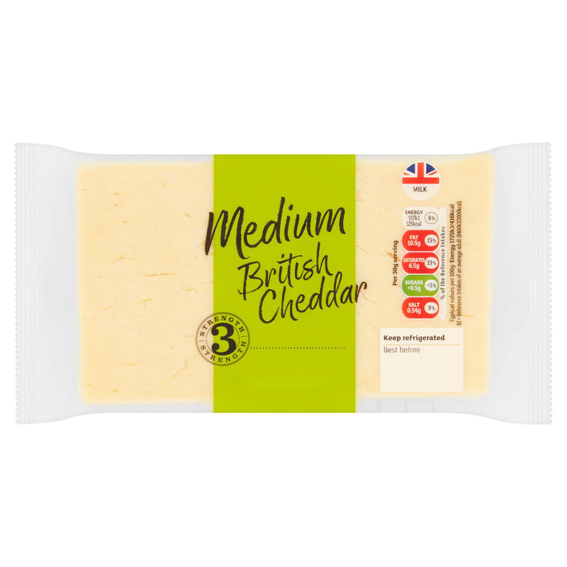 British Medium Cheddar Cheese 400g - Moo Local