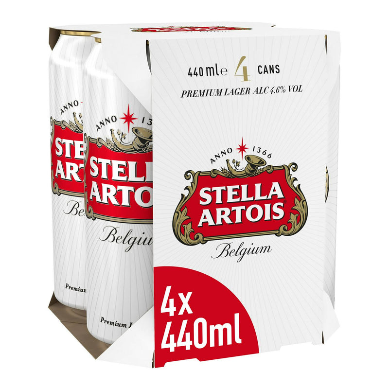 Stella Artois Premium Lager 4 x 440ml (6696015396953)
