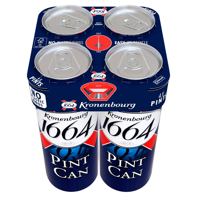 Kronenbourg 1664 Lager Beer 4 x 568ml Pint (6694322077785)