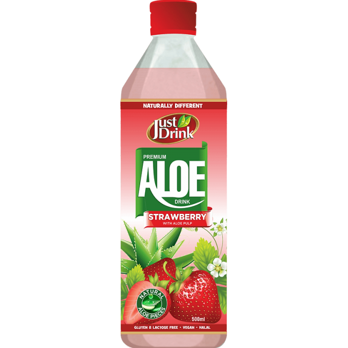 Just Drink Aloe Strawberry 500ml - Moo Local